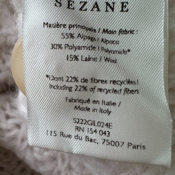 Sezane Emile Cardigan Sweater Women’s 2XS XXS Ivory Cream Knit Alpaca Blend - Picture 6 of 10